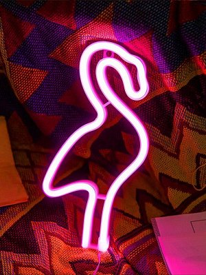 Неоновая лампа в форме фламинго