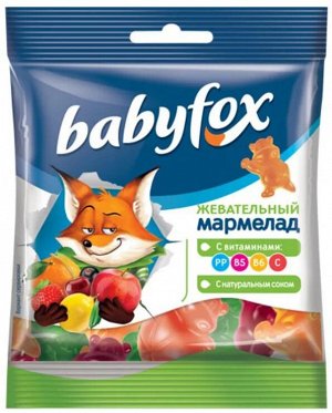 Жевательный мармелад babyfox бегемоты 30г/90