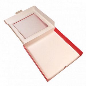 Коробка для печенья 21*21*3 см, Красная с окном