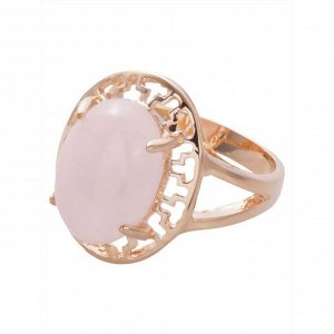 Кольцо с розовым кварцем "Греческое", позолота с родированием , размер 16