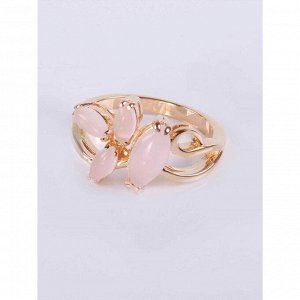 Кольцо с розовым кварцем "Нерине", позолота с родированием , размер 16