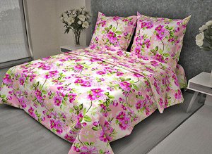 Комплект постельного белья 1,5-спальный, бязь "Комфорт" (Яблоневый цвет, розовый)