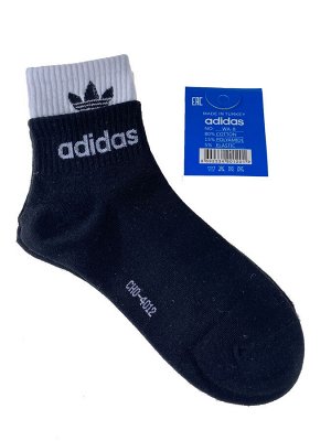 Женские спортивные носки с манжетами, цвет чёрный с белым