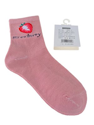 Женские носки с высокой резинкой, принтом и надписью, цвет розовый