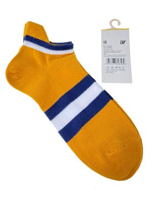 Женские носки в полоску с высокой пяткой, цвет жёлтый