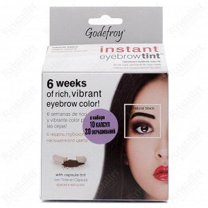 Краска-хна для бровей и ресниц, 10 капсул, чёрный, Godefroy Eyebrow Tint Black