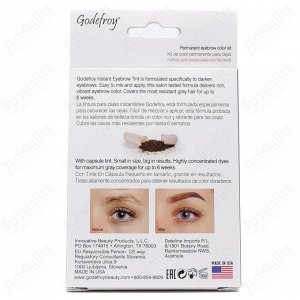 Краска-хна для бровей и ресниц, 10 капсул, светло-коричневый, Godefroy Eyebrow Tint Light Brown