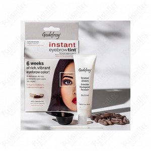 Краска-хна для бровей и ресниц, 10 капсул, чёрный, Godefroy Eyebrow Tint Black