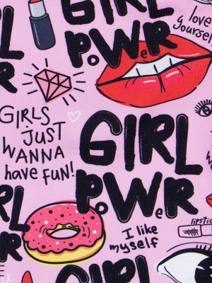 Купальник для девочки, GIRL POWER, розовый