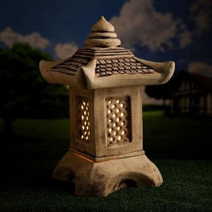 Садовый светильник ''Китайский домик'', шамот, 42 см, без элемента питания