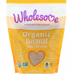 Wholesome, Органический Sucanat, цельный тростниковый сахар, 907 г (2 фунта)