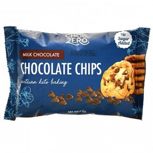 ChocZero, Milk Chocolate Baking Chips, No Sugar Added, 7 oz