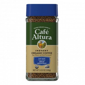 Cafe Altura, Instant Organic Coffee, Medium Roast, Decaf, Freeze-Dried, 3.53 oz (100 g)