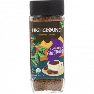 Highground Coffee, Органический растворимый кофе, средний, 100 г