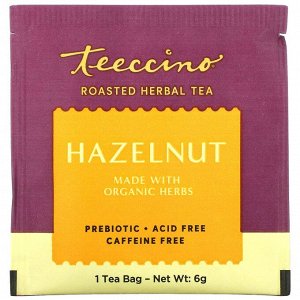 Teeccino, чай из обжаренных трав, вкус лесного ореха, без кофеина, 25 чайных пакетиков, 150 г (5,3 унции)