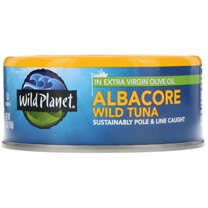 Wild Planet, Дикий тунец альбакор в оливковом масле первого холодного отжима,  142 г