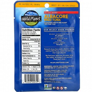 Wild Planet, Albacore Wild Tuna, No Salt Added, 3 oz (85 g)