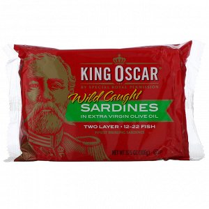 King Oscar, Wild Caught, Sardines In Extra Virgin Olive Oil, 3.75 oz ( 106 g)