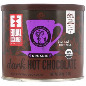 Equal Exchange, органический темный горячий шоколад, 40 г (12 унций)