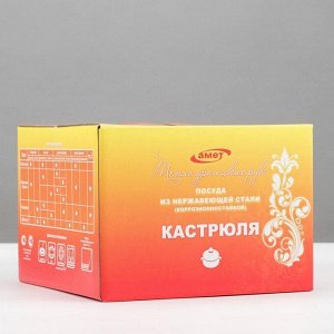 Кастрюля «Классика-прима», 1,5 л, d=16 см, металлическая крышка, капсульное дно, с теплораспределительным слоем, цвет серебряный