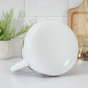 Чайник сферический, 3 л, деколь МИКС (белый)