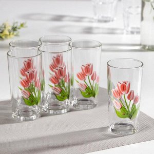 Набор стаканов «Весенние тюльпаны», 230 мл, 6 шт