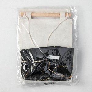 Органайзер с карманами подвесной Доляна «Мрамор», 3 отделения, 20x59 см, цвет чёрный