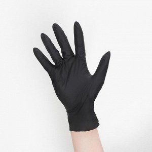 Перчатки хозяйственные нитриловые Household Gloves, текстурированные на пальцах, размер М, 3 гр, цвет чёрный 6960916