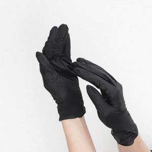 Перчатки хозяйственные нитриловые Household Gloves, текстурированные на пальцах, размер М, 3 гр, цвет чёрный