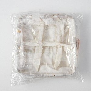 Корзина для хранения Доляна «Мрамор», 6 ячеек, 28,5x28,5x12 см, цвет серый
