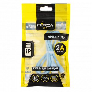 Кабель для зарядки FORZA Акварель, iP, 1м, 2A, пластик, микс цветов