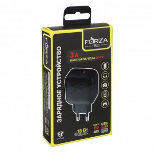Зарядное устройство FORZA Модерн USB, 220В, 2USB, 3А, Быстрая зарядка QC3.1