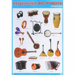 Развивающие плакаты. Музыкальные инструменты народов мира