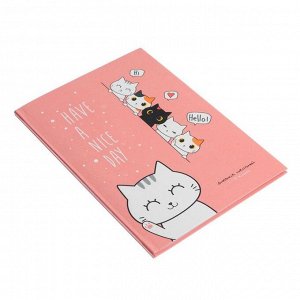 Дневник для 1-4 классов "Приветливые котики", интегральная обложка, глянцевая ламинация, 48 листов