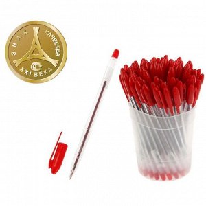 Ручка шариковая СТАММ "VeGa", узел 0.7 мм, стержень 152 мм, чернила красные на масляной основе