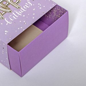 Коробка для десертов Happy birthday 14х14х8 см