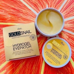 EKEL Gold Snail Hydrogel Eye Patch Гидрогелевые патчи с муцином улитки60 шт