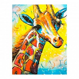 Роспись по холсту «Жираф милашка» по номерам с красками по 3 мл+ кисти+инстр+крепеж, 30 ? 40 см