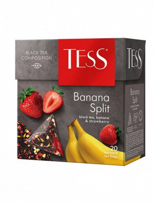 Чай Tess  черный банан, клубника, манго Banana Split, 20 пирамидок