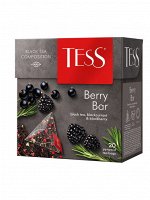 Чай Tess  черный с еживикой и черной смородиной Berry Bar, 20 пирамидок
