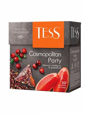 Чай Tess черный апельсин с клюквой Cosmopolitan Party, 20 пирамидок
