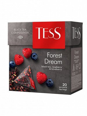 Чай Tess черный малина с черникой Forest Dream, 20 пирамидок