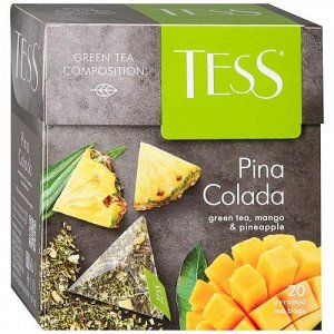 Чай Tess Pina Colada зеленый с ароматом тропических фруктов, 20 пирамидок