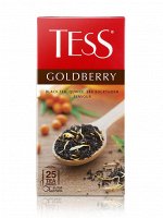 Чай Tess черный байховый, цукаты облепихи и айва, лепестки календулы, яблоко.  Goldberry, 25 пак