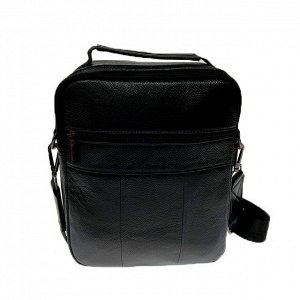 Мужская сумка Selece из мягкой натуральной кожи с ремнем через плечо кофейного цвета.