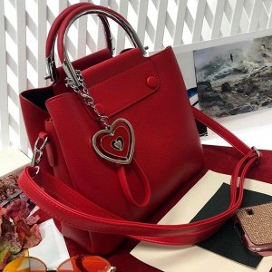 Женская сумка-тоут Milano Pace из качественной эко-кожи рубинового цвета.