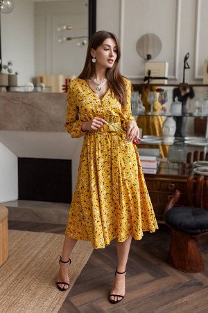 Платье KRASA 186-21 желтые_цветы