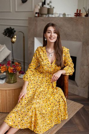 Платье KRASA 186-21 желтые_цветы