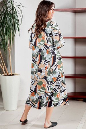 Платье Teffi Style L-1501 рисованные_цветы