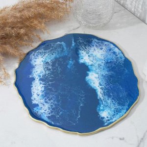Интерьерная подставка «Жеода», цвет синий, d = 22 см